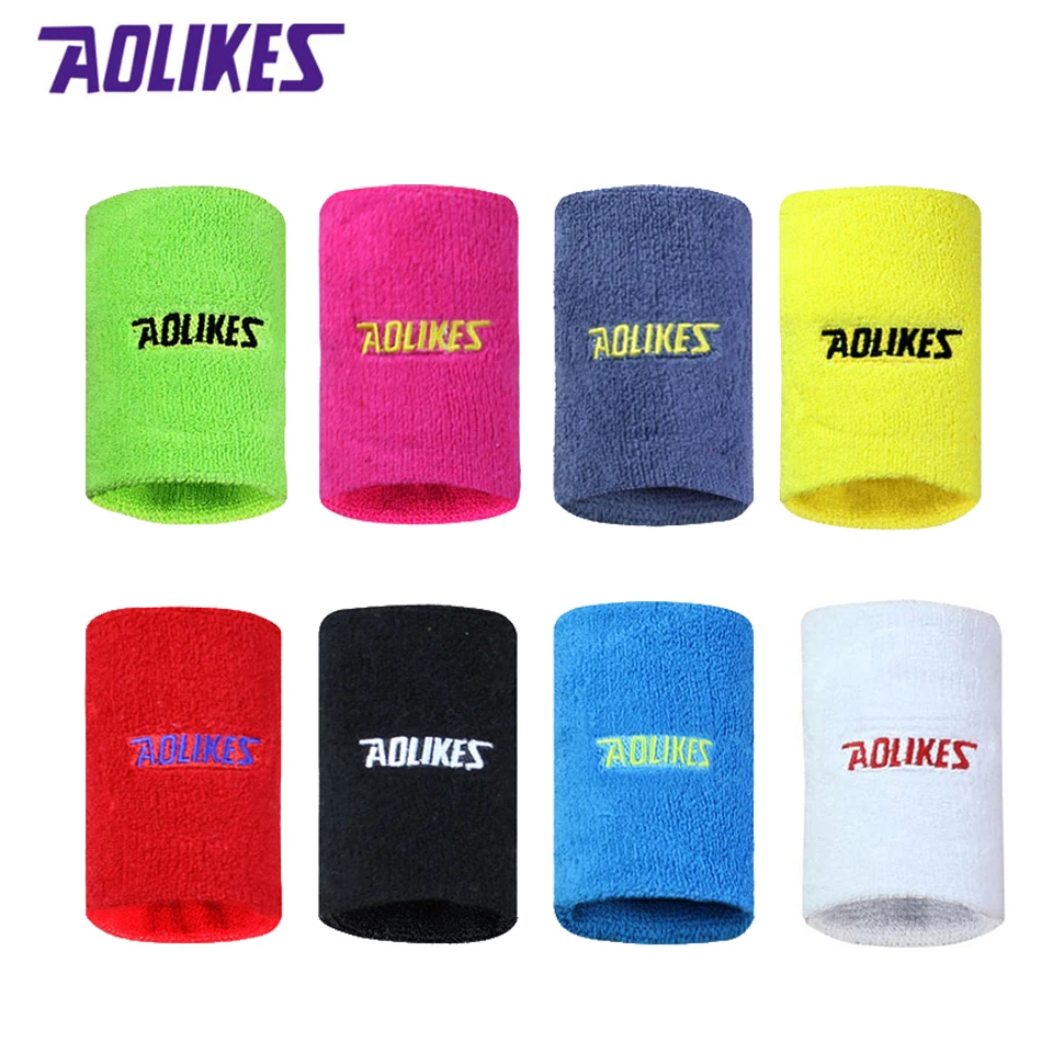 AOLIKES 1 шт. 8 цветов для занятий йогой хлопок напульсники против пота спортивный