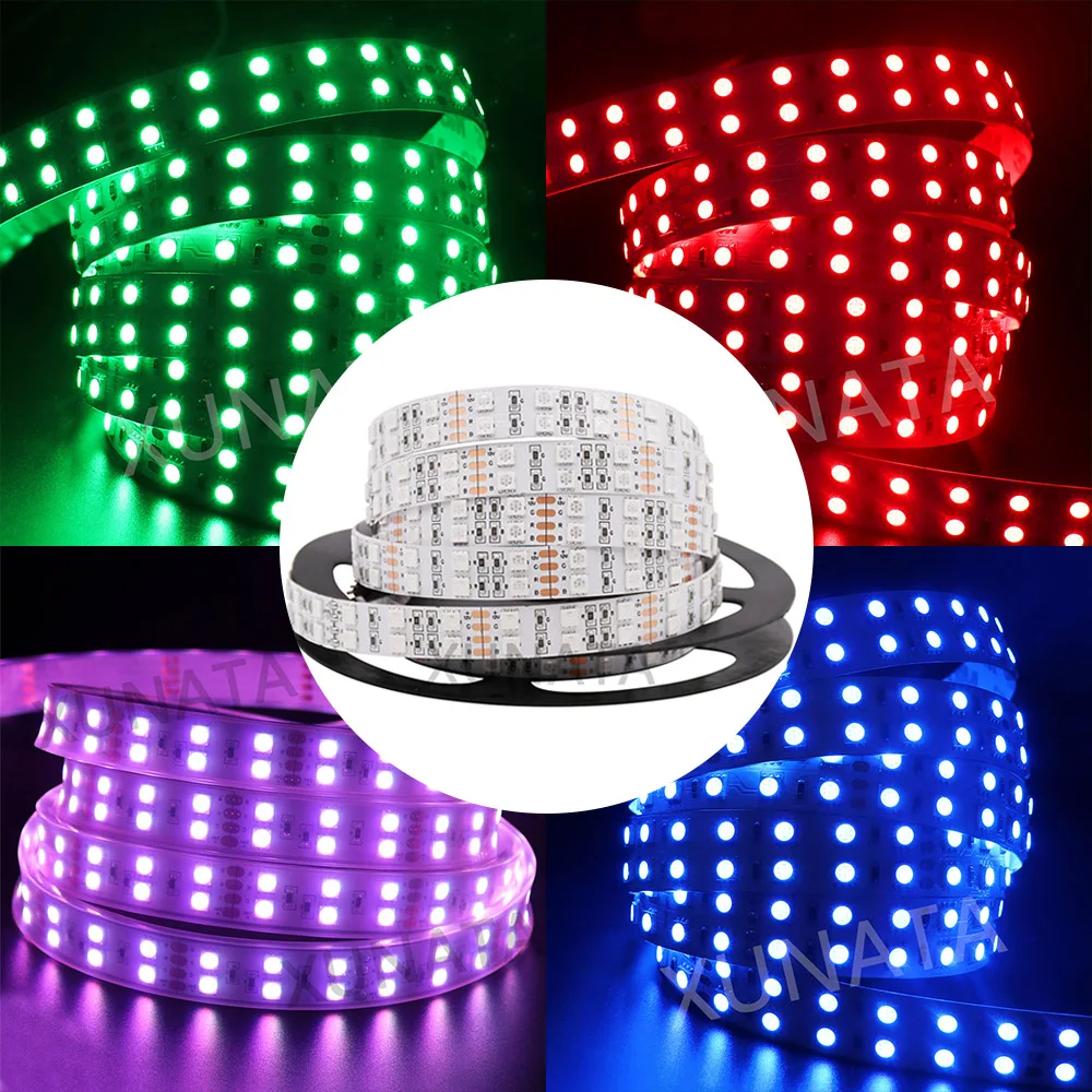 DC12V 5050 Двухрядные RGB светодиодные ленты 120 светодиодов/м RGBW RGBWW водонепроницаемый