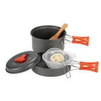 1 2 person camping cookware outdoor tableware set utensils travel hiking picnic cooking set portable camping tableware pot pan