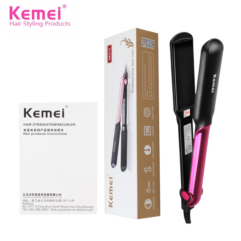 Kemei профессиональные анионные бигуди выпрямители для волос керамический