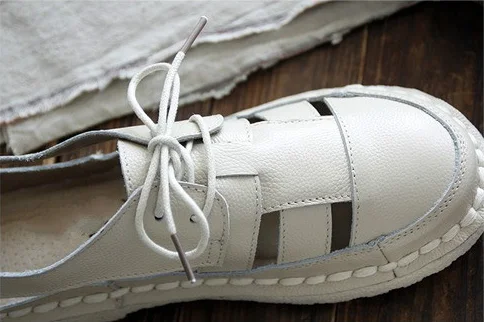 Careaymade-Originally Created Literature and Art Soft-soled Sandals,Female Retro Cowhide Super-soft Comfortable shoes