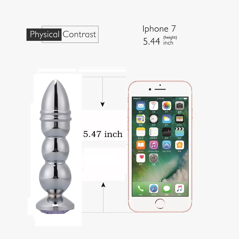 Anal plug anal beads sex toys for woman metal butt crystal plugs | Красота и здоровье