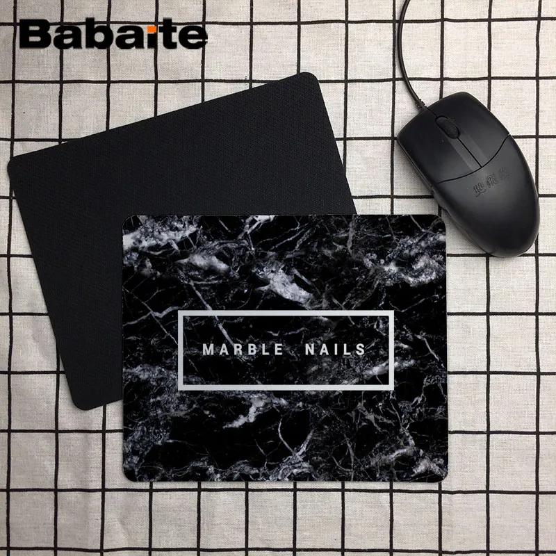 Коврик для мыши Babaite черный мраморный Забавный коврик 180X220X2MM 250X290X2MM Rectangel игровой