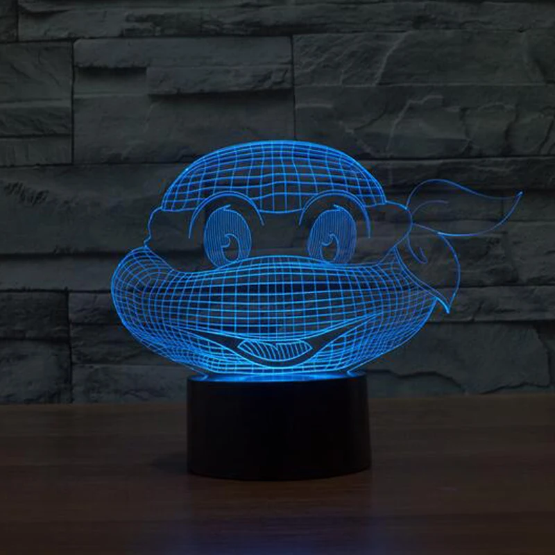 Новый подростковый мутант Черепашки Ниндзя красочный 3D светодиодный светильник