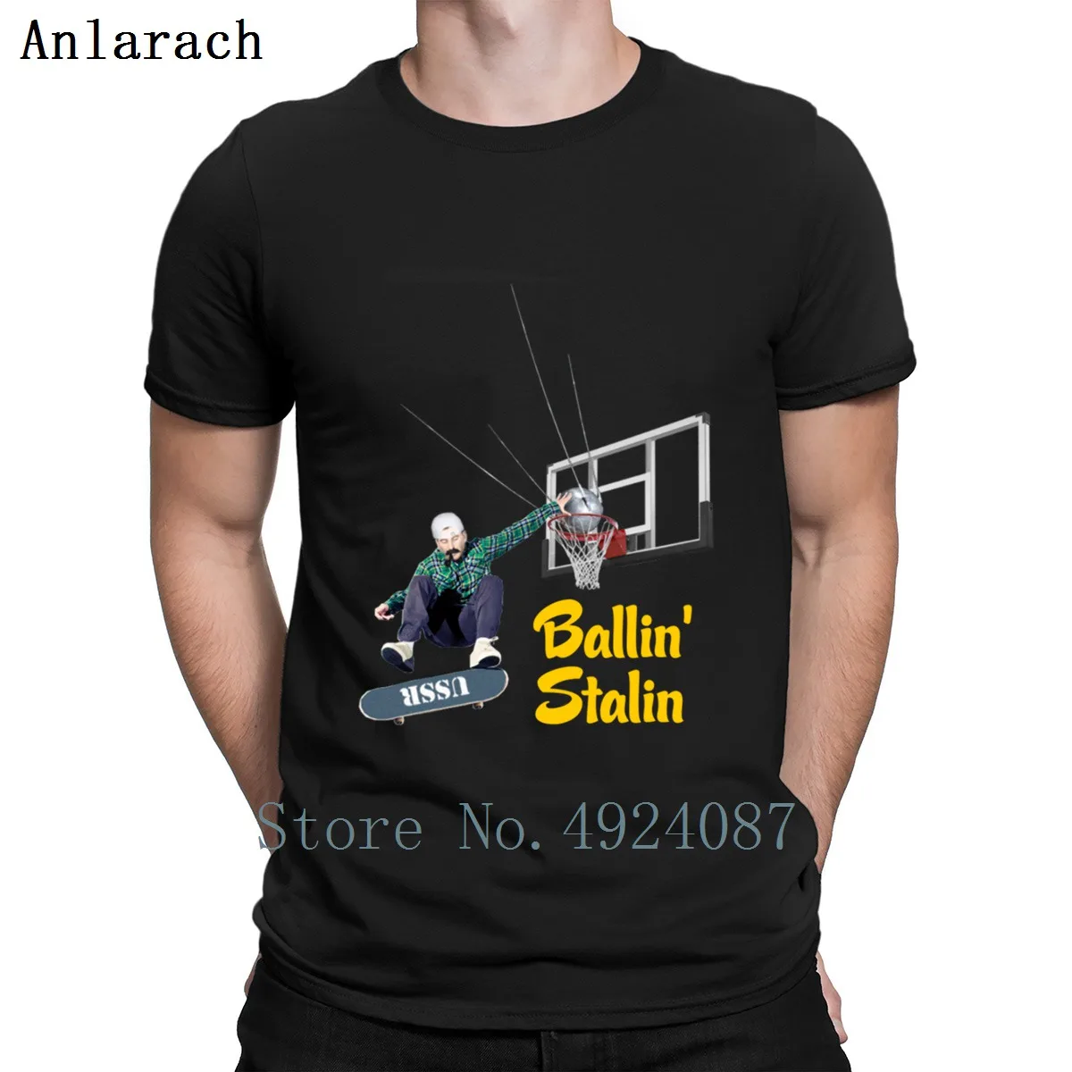 Футболка Balline Stalin хлопковая простая Классическая вязаная черная рубашка