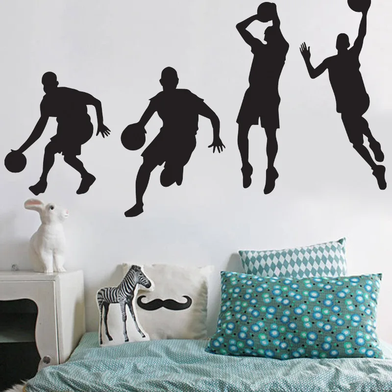 1 10 шт. баскетбольная игрушка Jordan Dribbling Dunk Настенная Наклейка для мальчика спальни
