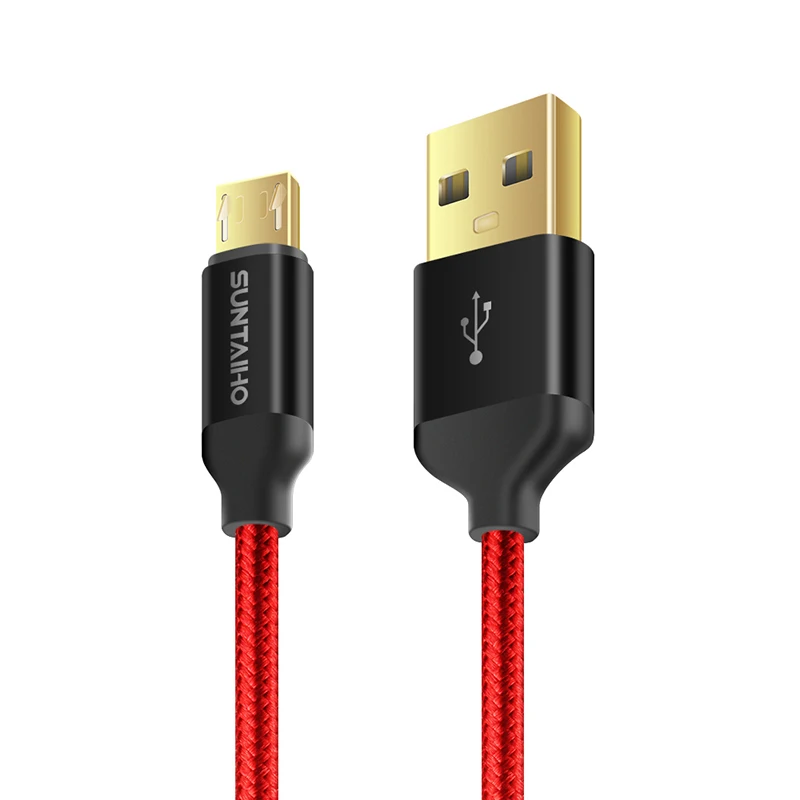 Suntaiho [3 шт] 5V2. 5A Micro USB кабель для samsung xiaomi Плетеный Быстрый USB кабель для зарядки данных USB ЗУ для мобильного телефона кабель