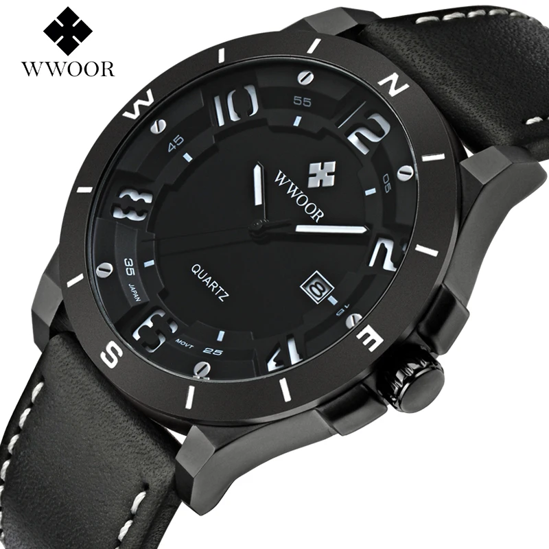 Бренд wwoor Для мужчин часы Повседневное Спорт Кварц Orologio Uomo кварцевые винтажные