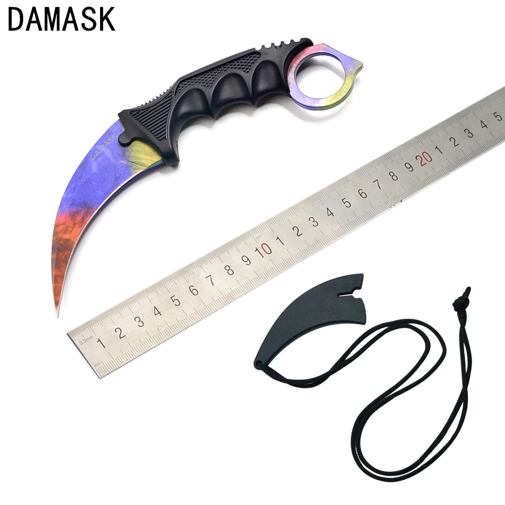Дамаск CS GO Karambit тактические инструменты нож боевой Кемпинг пеший Туризм