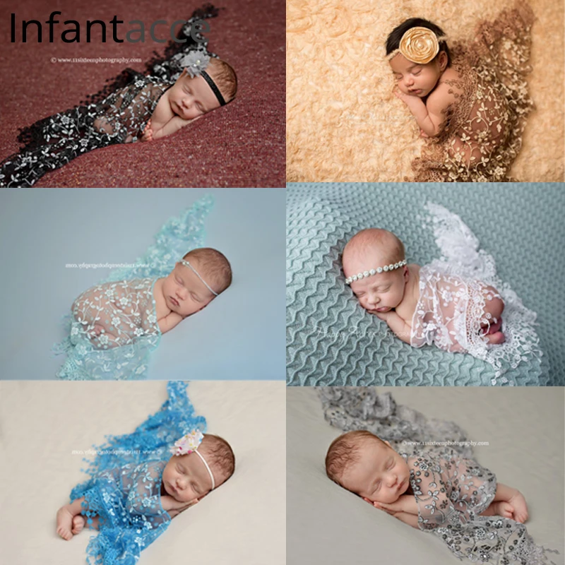 Кружевной шарф одеяло для новорожденных реквизит фотосессии обертывания
