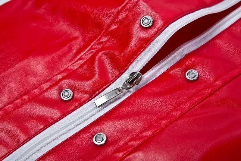 Горячая красного цвета в стиле панк на молнии Майкла Джексона куртки MJ Beat It
