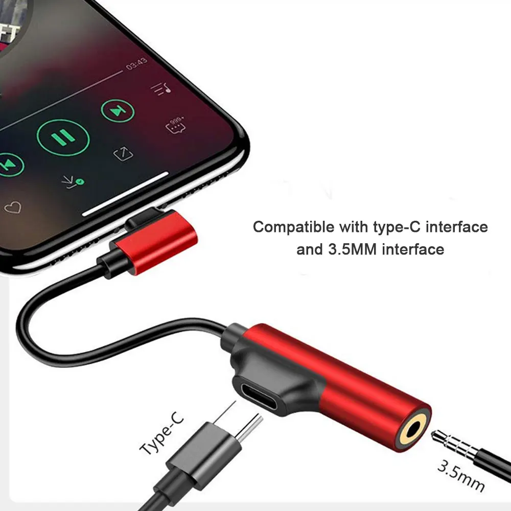 2 в 1 Usb Type C адаптер зарядное устройство аудио кабель Тип до 3 5 мм разъем для