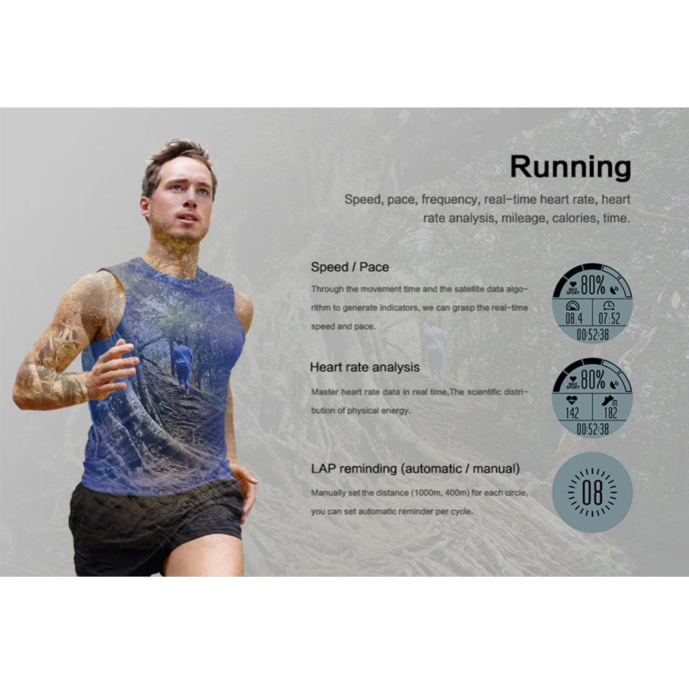 Умные часы S966 gps монитор сердечного ритма Smartwatch температура монитора