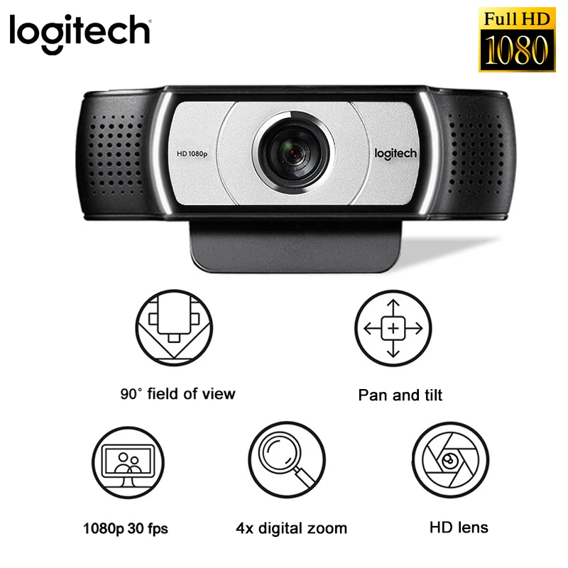 logitech C930e HD Smart 1080P Веб-камера с крышкой для компьютера объектива Zeiss USB видео камера 4-кратное цифровое приближение веб-камера