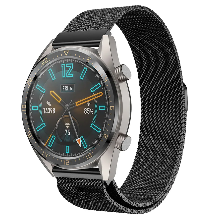 Миланский Браслет-петля, браслет из нержавеющей стали для HUAWEI WATCH GT GT2 GT 2, умный ремешок для часов 22 мм, ремешок для часов, браслет, браслет