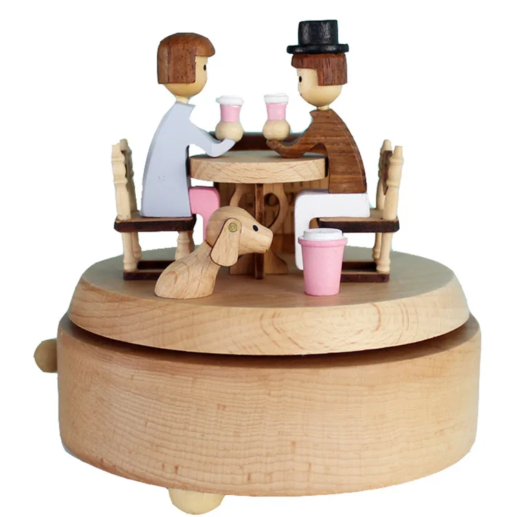 

Handicraft Valentine's Gift 2018 New Solid Wood Beech Base Music Box Home Decoration Accessories