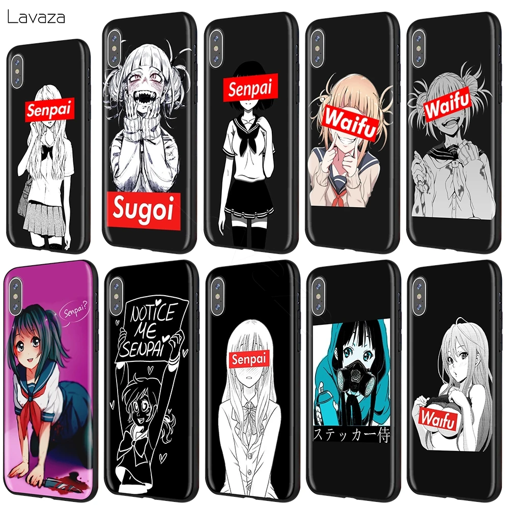 Чехол Lavaza Sugoi Senpai аниме Waifu для iPhone 12 mini 11 Pro XS Max XR X 8 7 6 6S Plus 5 5s se|Бамперы| |