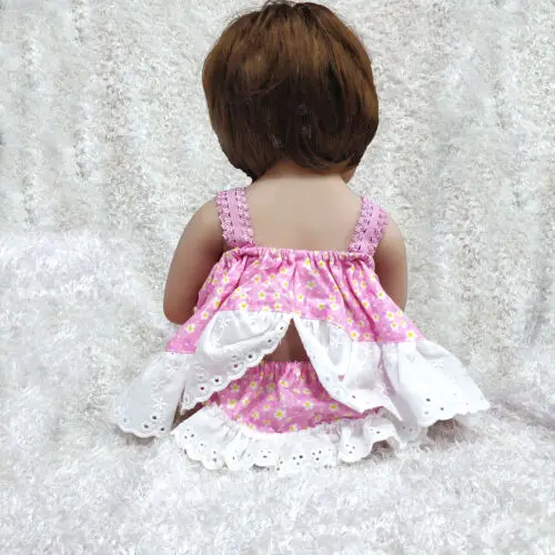 Reborn Baby Doll полностью виниловые реалистичные розовые платья милые коричневые
