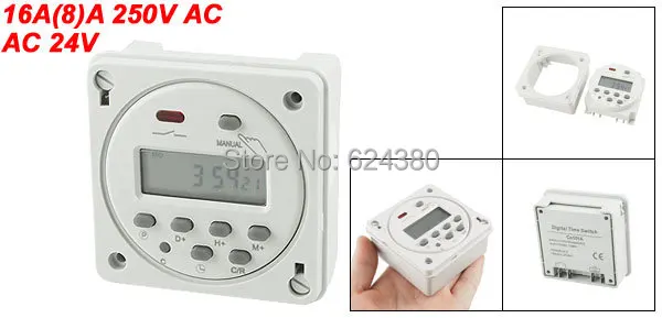 AC/DC 12V 24V AC110V AC220V 10A LCD Мощность Еженедельный цифровой программируемый таймер реле времени CN101A w водонепроницаемый чехол
