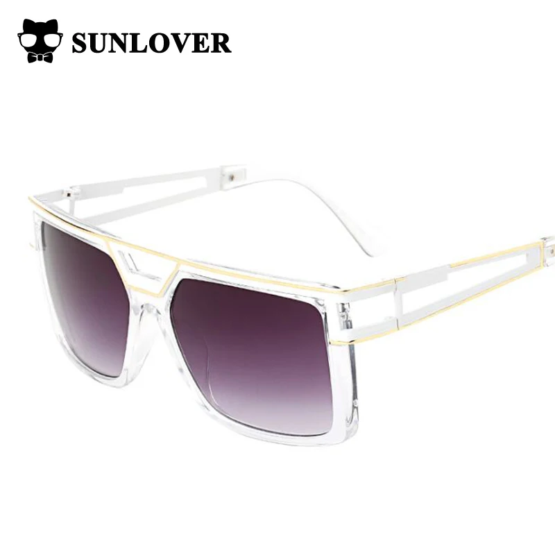 SUNLOVER 2017 New Euro Fashion Vintage Sunglasses Women Hollow Out Elegant Glasses Big Frame Transparent Colors Goggles | Аксессуары для