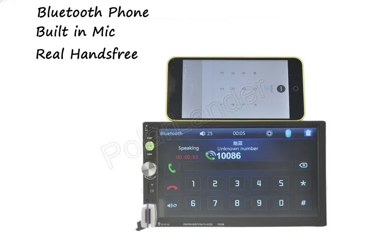 Для телефона на Android MP5 плеер 8 языков Bluetooth 7 дюймов автомобильное радио 2 DIN камера
