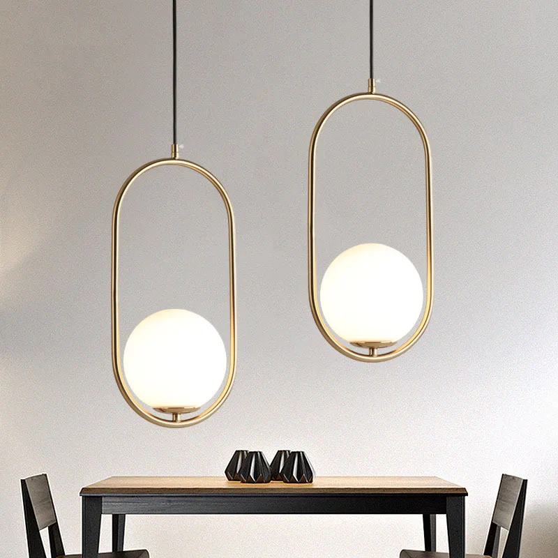 

2018 Ins Hot Nordic Minimalist U shape Glass Hanging Lamp Art Deco Hanglamp for BAR Parlor Dining room Restaurant Pendant lights