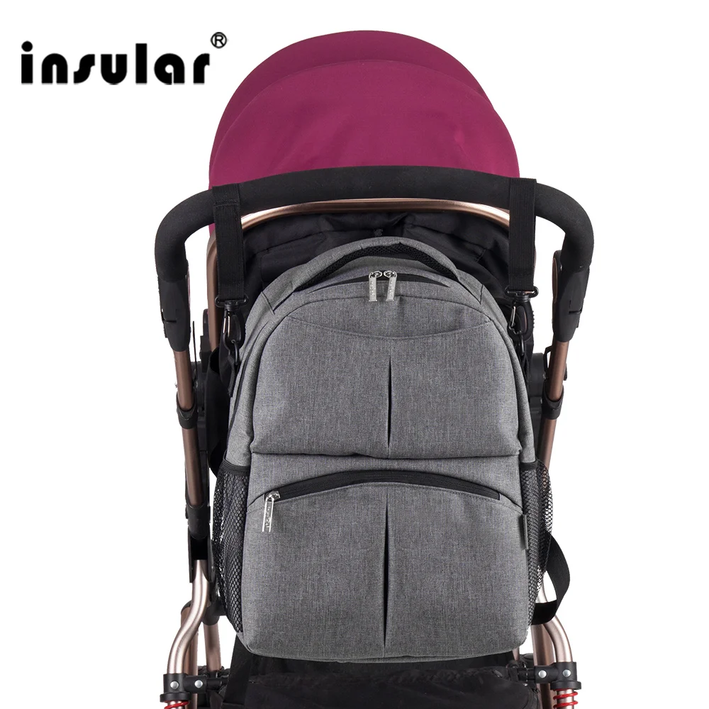 

2019 Insular Shipping Free Solid Color Baby Diaper Bag Backpack Multifunctional Mommy Bag Backpack Waterproof Nappy Backpack