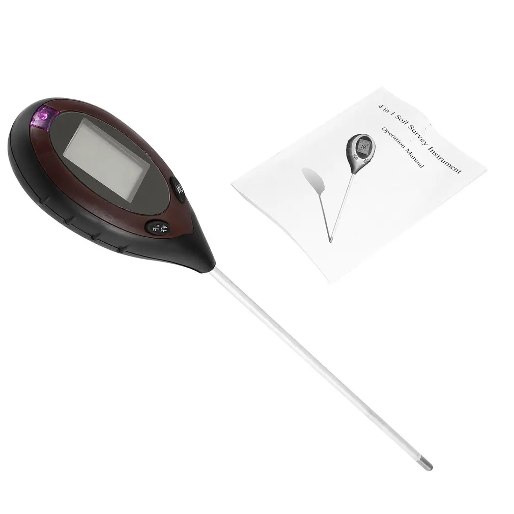 4 in 1 Soil Survey Instrument LCD Display Moisture PH Value Temperature Sunlight Intensity Meter For Garden Plants | Инструменты