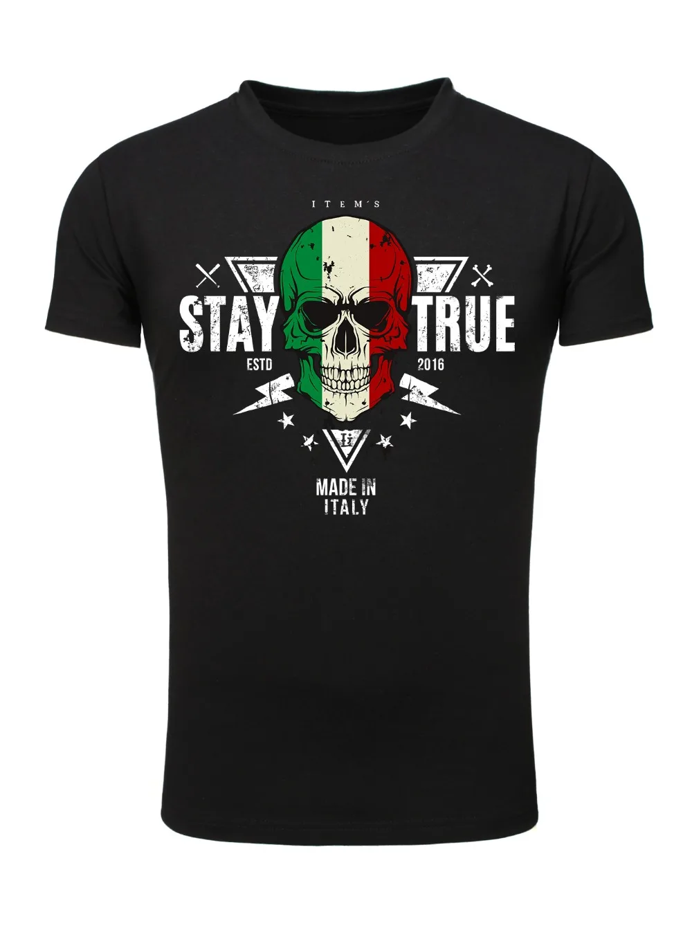 

Legendary Items Men'S Shirt Men T-Shirt Italy Skull Flag 2019 Brand New Men Fashion Man Cotton Clothing O Neck Tops Tees