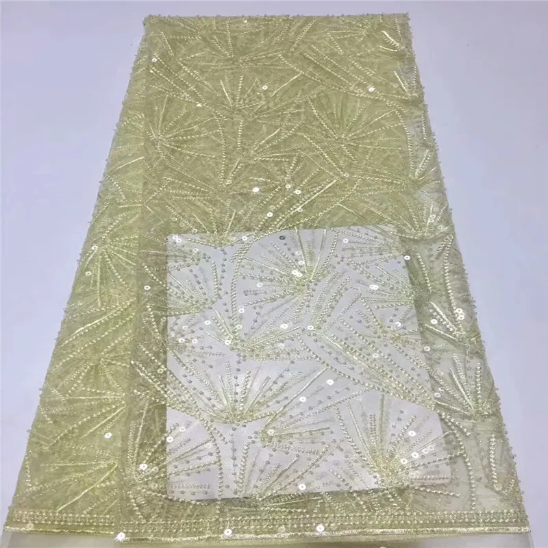 Новое поступление 2018 вышитая чистая кружевная ткань для свадебного платья