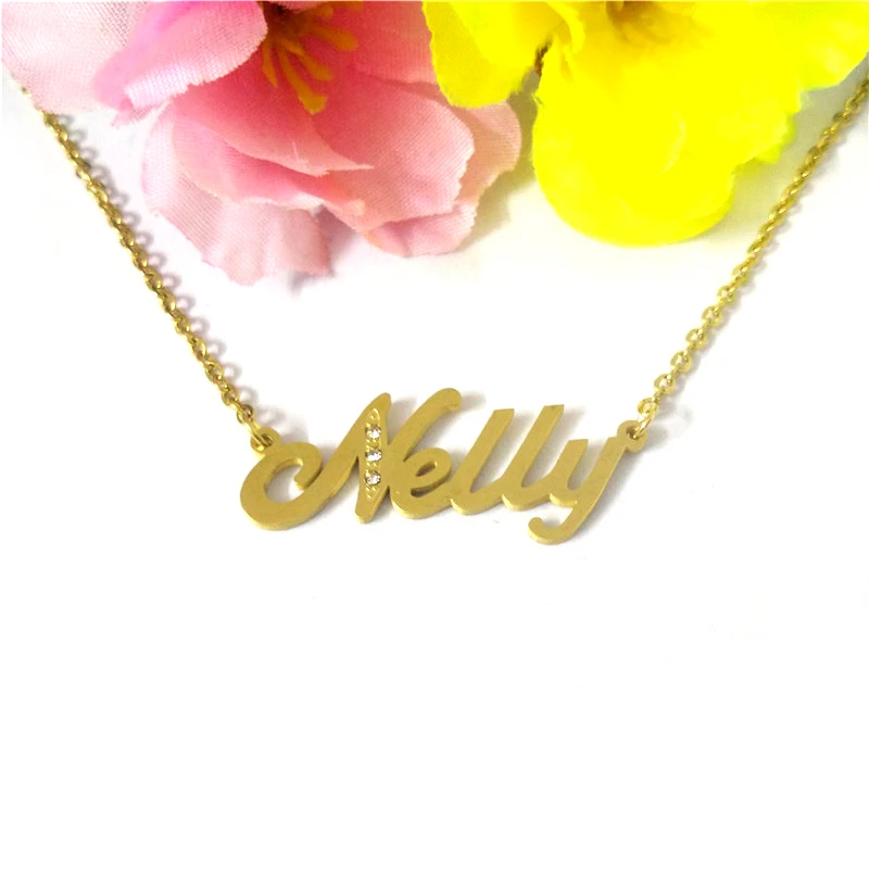 FairLadyHood Custom Personalized &quotNelly&quot Name Necklace Women Pendant &amp Stainless Steel Jewelry Valentine's Gift | Украшения