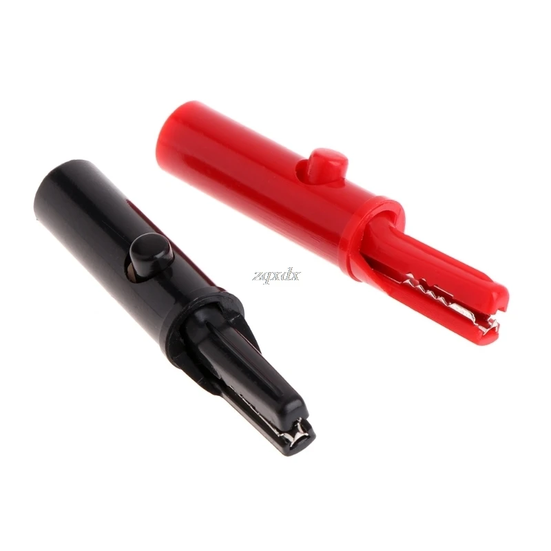 2 Pcs Push Button Type Full Protective Alligator Clips For Professional Multimeter Insulation Drop Ship | Канцтовары для офиса и