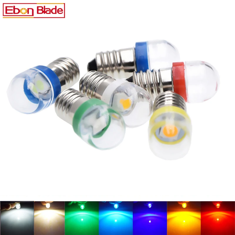2X E10 led bulb lights Dc 3V 6V 12V Indicator Ice blue warm white red yellow green Car Interior Light Auto instrument bulbs lamp |