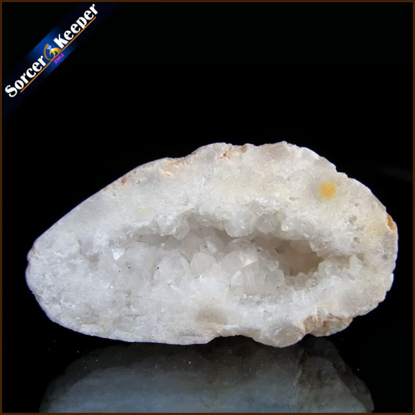 Природный камень форма яйца сырой геодезический кварц кристалл кластер Druzy Drusy