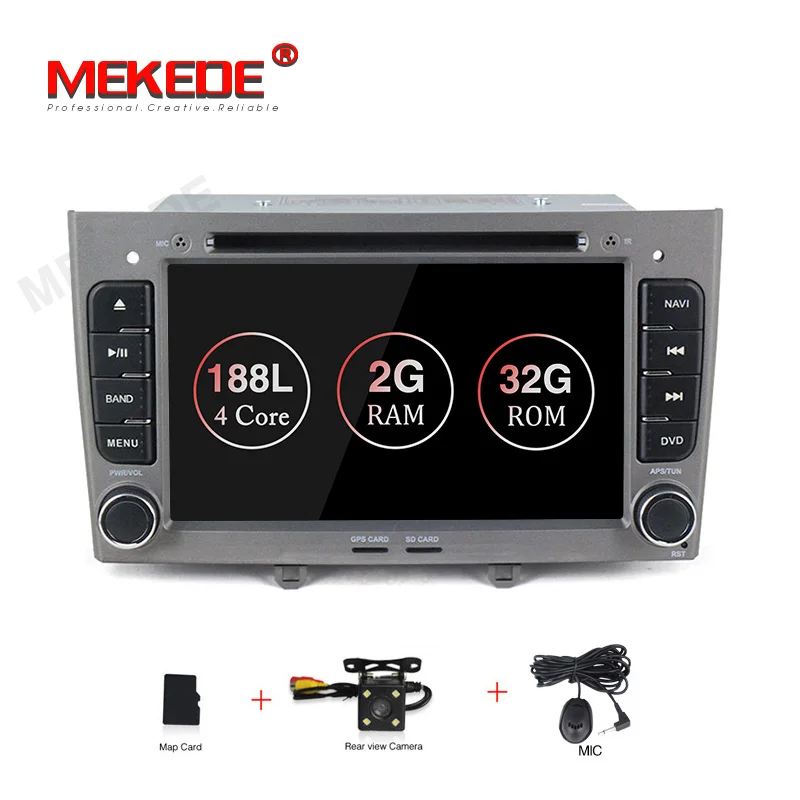 CAR DVD CAMERA MEKEDE 2 din Автомобильный dvd-плеер Android 9,1 Авторадио мультимедийный плеер для PEUGEOT 308 2007-2013408 2011- с gps навигацией - Цвет: CAR DVD CAMERA