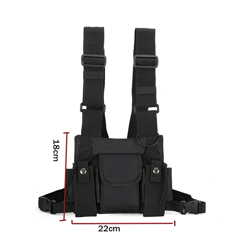 Черная нагрудная поясная сумка в стиле хип хоп уличная Сумочка через плечо