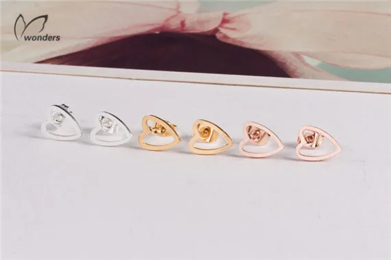 Vintage Retro Delicate Stainless Steel Jewelry Hollow Heart Earings For Women 2016 Gold Silver Rose Plated Ladies Jewellary | Украшения и