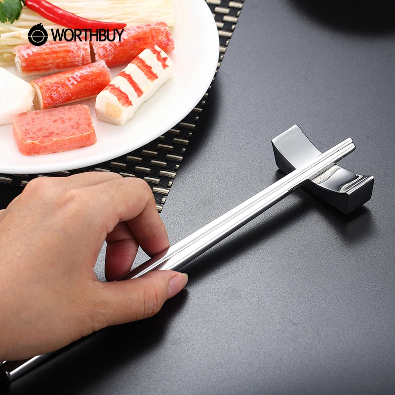 WORTHBUY 1 шт. китайская палочка для еды держатель многоразовая 304 нержавеющая