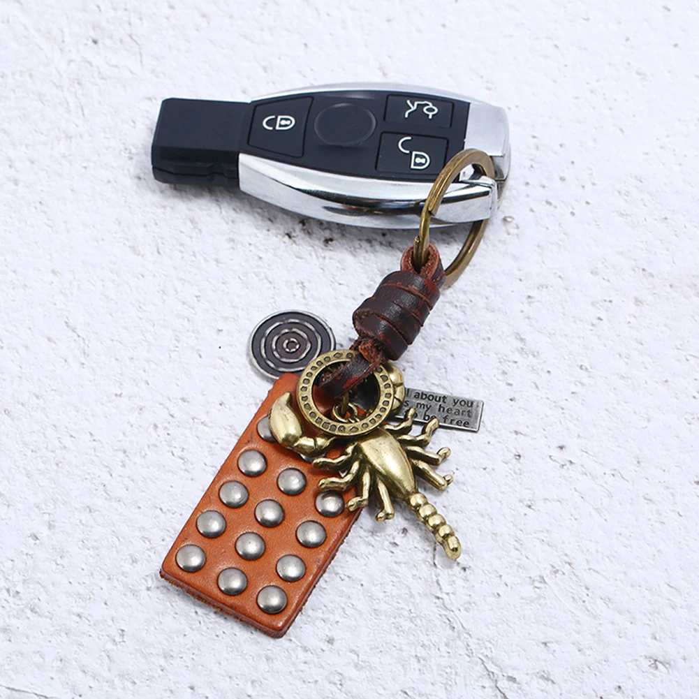 Vintage Unisex Handmade Faux Leather Wing Scorpion Keychain Bag Key Chain Ring New Design Nice Jewelry Gift Car Tool | Украшения и