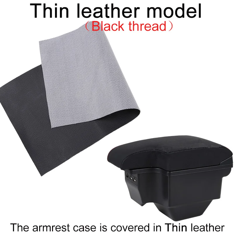 for MG ZS armrest box universal car center console caja modification double raised with USB No assembly - Название цвета: thin black
