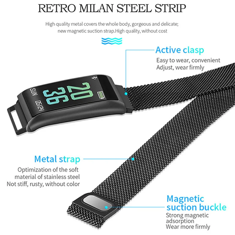 Man Smart Bracelet Heart Rate Monitor Waterproof Watch Women Smartwatch Calorie Pedometer Wrist Men Intelligent Digital | Наручные часы