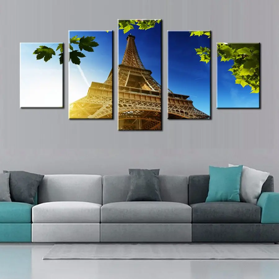 Арт холст печатная башня в сумерках 5 шт. модульная фото печать картины для
