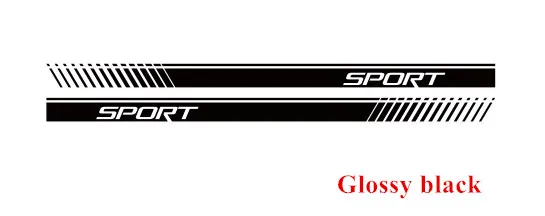 Glossy black Спортивные полосы автомобиля боковой двери юбка наклейка для сиденья Ibiza FR TGI ST Cupra авто аксессуары украшения Кузова виниловая наклейка гоночный стиль - Название цвета: Glossy black
