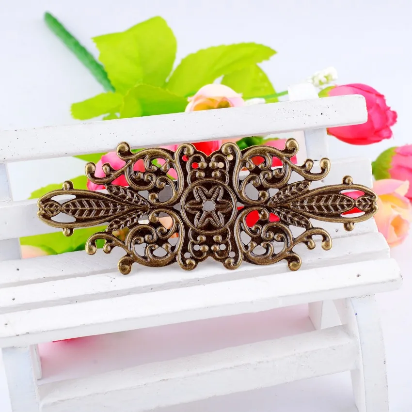 Бесплатная shipping-30PCs с бронзовой филигранью под старину Цветочные обертывания