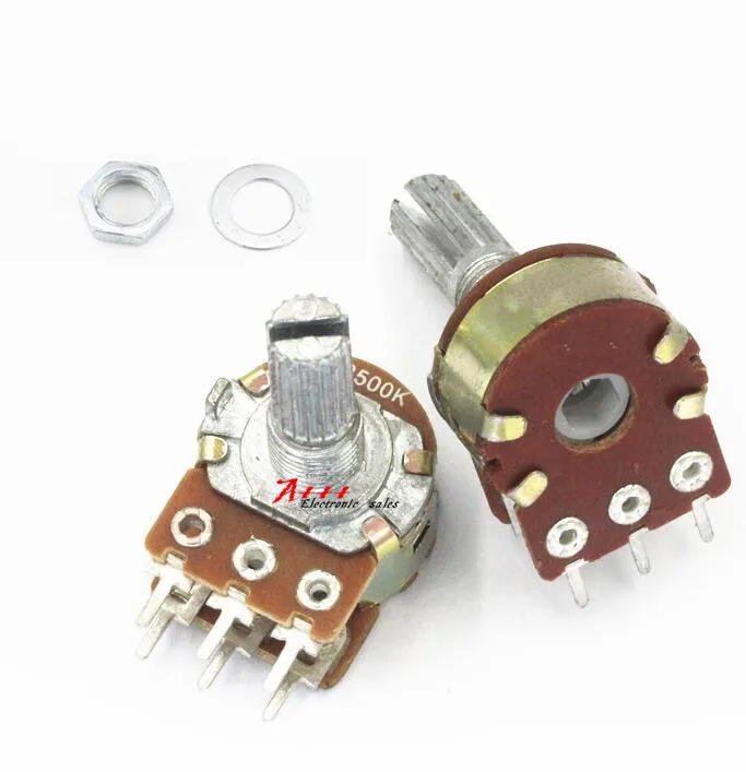 5pcs WH148 Linear Potentiometer 15mm Shaft With Nuts And Washers 3pin B1K B2K B5K B10K B20K B50K B100K B250K B500K B1M | Электронные