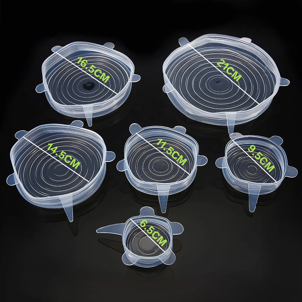 6 шт./компл. многофункциональная силиконовая крышка для еды уплотнение вакуумная