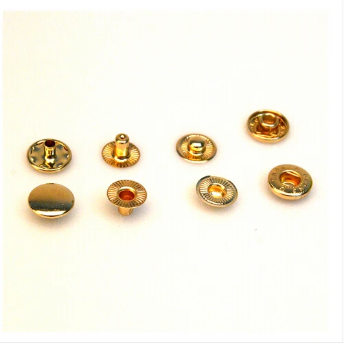500 sets.Round Metal Gold Snaps Buttons Fasteners Rivets Studs Decorative Rivets 12 mm