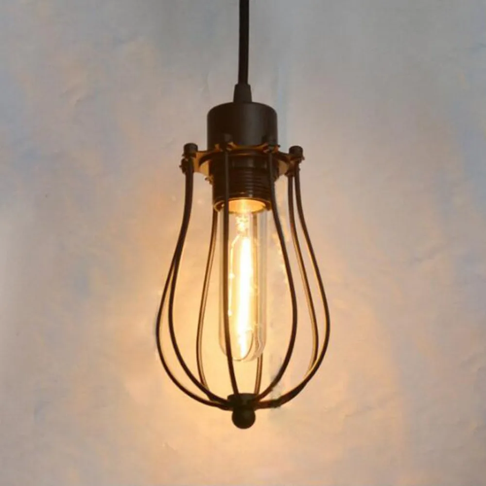 220 В Ретро промышленный Декор металлическая проволочная клетка подвесной