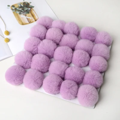6 см DIY плюшевые шарики многоцветный мех помпон Детские аксессуары для волос ремесла гирлянда декоративные брелоки цветок домашний декор - Цвет: light purple