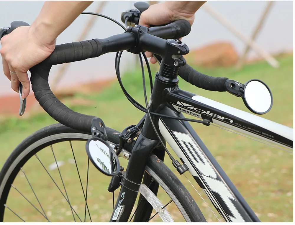 Handlebar End Bike Mirror Steel Lens Cycling Mirror Back Review Mirror For Bicycle Mountain Road Bike Mirror Bicycle Accessories